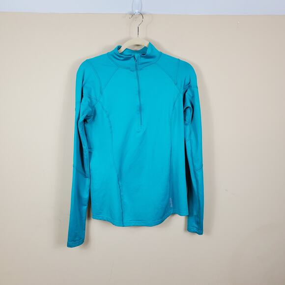 Reebok Teal Quarter Zip Pullover Running Jacket Women's Size L - Picture 1 of 12